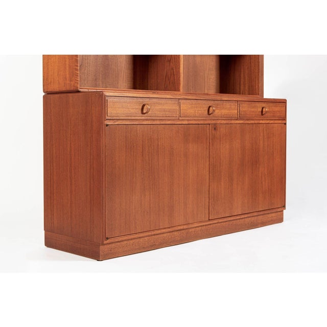 1960s Mid Century Swedish Teak Wood Bookshelf Wall Unit by Bodafors For Sale - Image 12 of 17