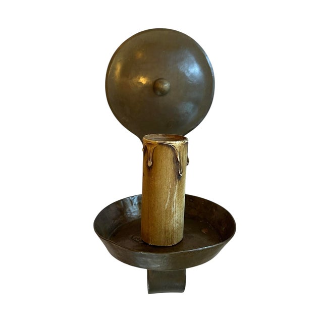 Brass Pair of 1920s Single Brass Sconces For Sale - Image 8 of 8