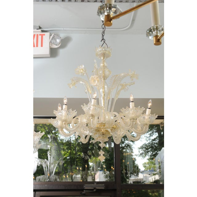 1940s Ornate 8-Light Murano Glass Chandelier, Italy For Sale - Image 15 of 18