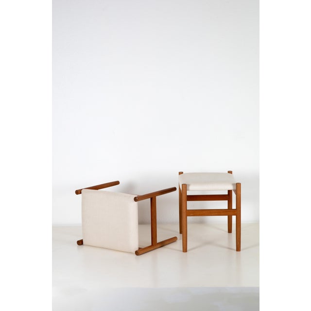 Brown Set of Stools by Hugo Frandsen for Spottrup Stolefabrik, Denmark, 1960s For Sale - Image 8 of 9