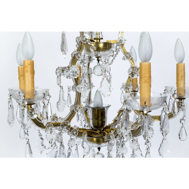 Metal 1920s Maria Theresa Style Crystal Chandelier For Sale - Image 7 of 13