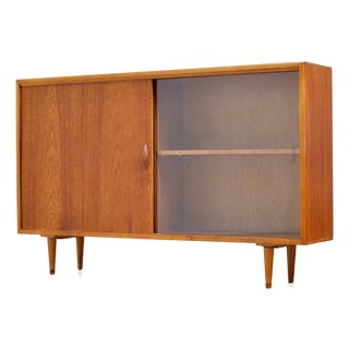 Slim Mid Century China Entryway Display Cabinet For Sale