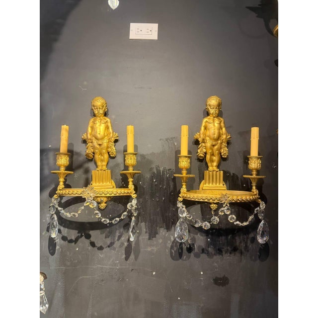 Edward F. Caldwell & Co. 19th Century Unusual Neoclassical Caldwell Sconces With Putti - a Pair For Sale - Image 4 of 7
