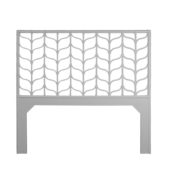 Coastal Ivy Platform Bed Queen, Light Gray For Sale - Image 3 of 7