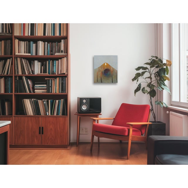 Sky Blue October Dusk - Atmospheric Mountain Landscape Painting Original Artwork by Rob Katkowski For Sale - Image 8 of 8