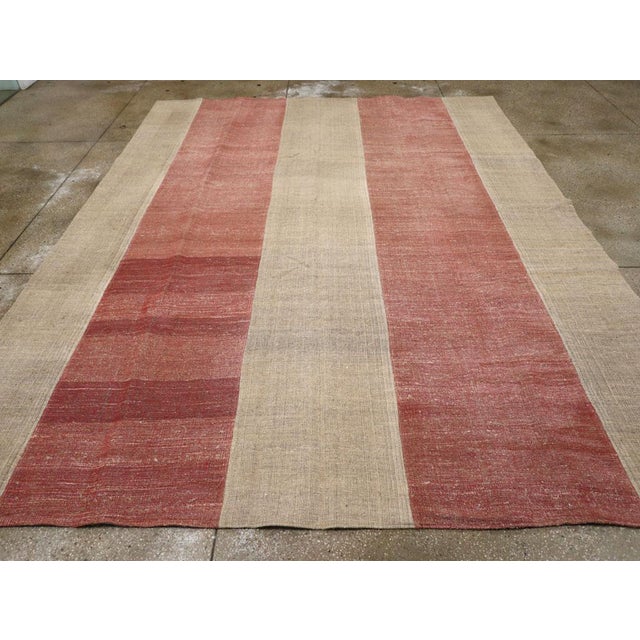 A vintage Turkish flatweave Kilim room size carpet handmade during the mid-20th century. Measures: 10' 1" x 13' 2".