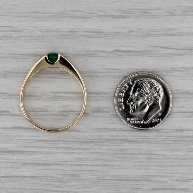 Gold 0.29ctw Emerald Diamond Ring 14k Yellow Gold Size 8.5 Engagement Stackable For Sale - Image 8 of 8
