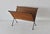 Mid 20th Century Mid 20th Century Scandinavian Style Hand-Woven Rattan Metal Folding Magazine Newspaper Rack Mid Century Modern For Sale - Image 5 of 16