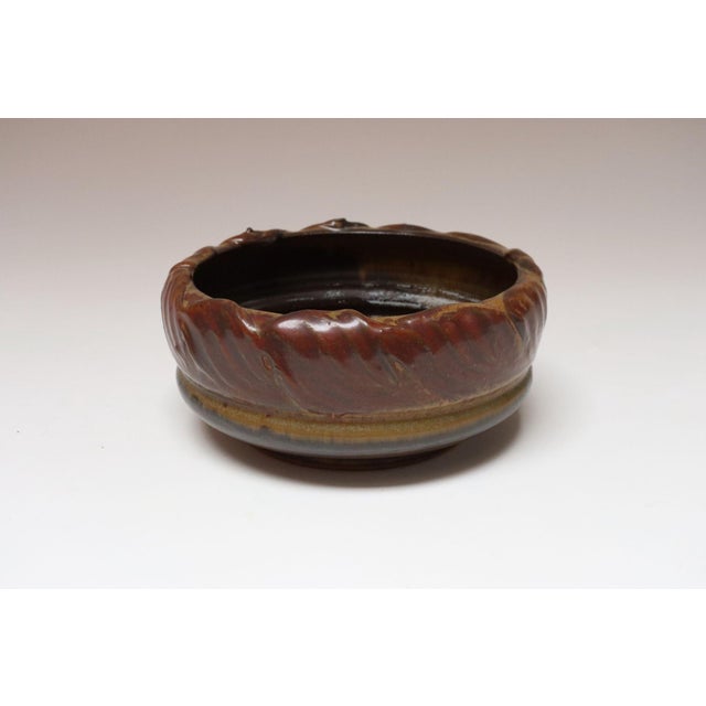 Vintage Matte Maroon Glazed Ceramic Planter Bowl by Deanna Nichols For Sale In New York - Image 6 of 15