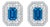 Late 20th Century 14K White Gold London Blue Topaz Diamond Filigree Earrings, Pair For Sale