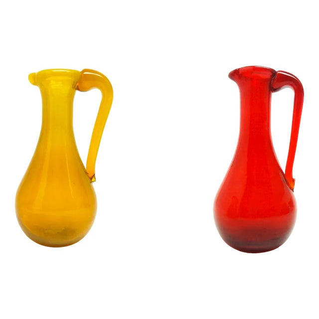 Vintage Polish Vases by Jerzy Słuczan-Orkusz for Krakow Institute of Glass, 1970s, Set of 2 For Sale