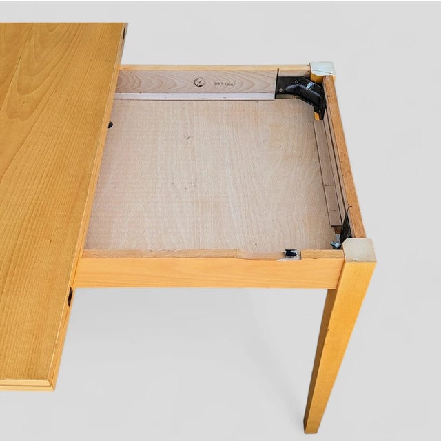1970s Vintage Mid-Century Romanian Flip-Top Dining Table Expandable Kitchen Table , 1970s For Sale - Image 5 of 10