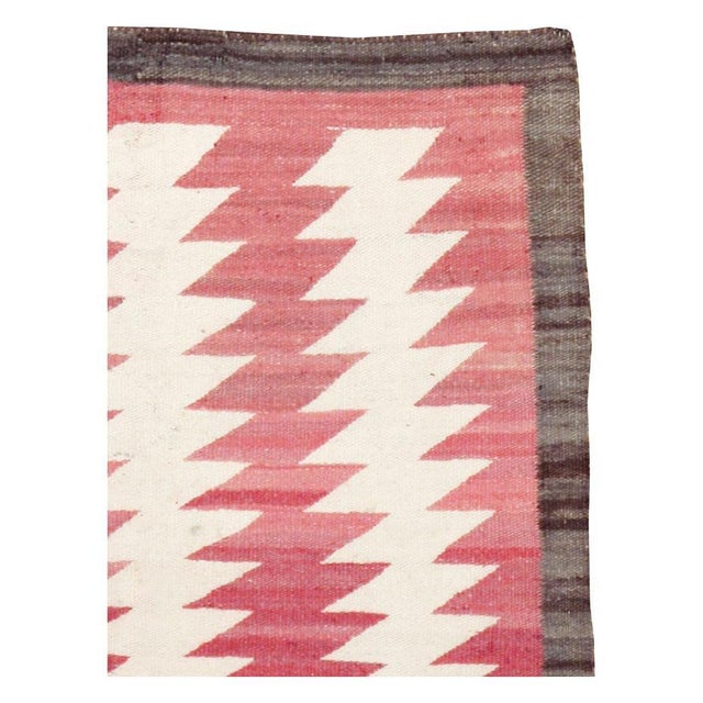 Tribal Galerie Shabab Collection Tribal Mid-20th Century Handmade American Flatweave Navajo Throw Rug For Sale - Image 3 of 10