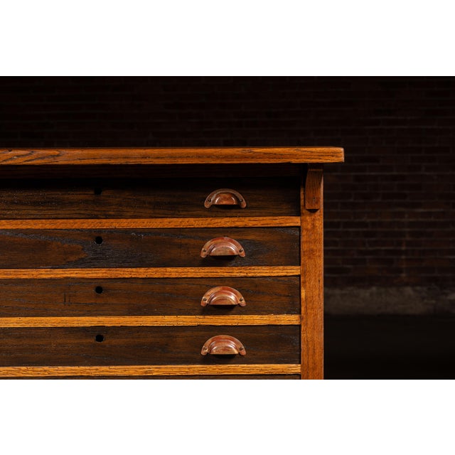 Antique Double Flat File Drafting Table For Sale - Image 14 of 15