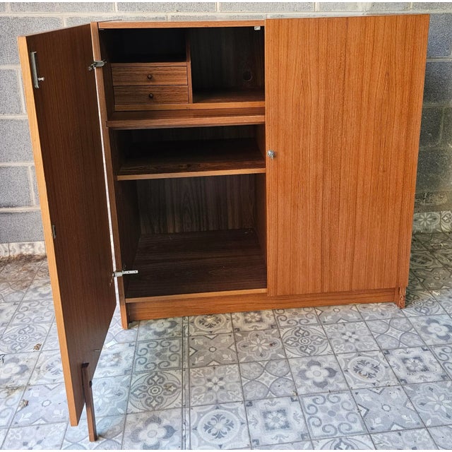 Danish Modern Mummenthaler & Meier Style Teak Secretary Desk Cabinet For Sale - Image 4 of 12