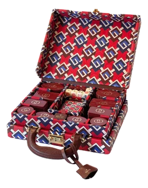 GUCCI Geometric G Briefcase Poker Card Game Set