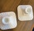 Mid-Century Modern Vintage MCM Imperial Glass Square Hobnail Candleholders-Pair For Sale - Image 3 of 3