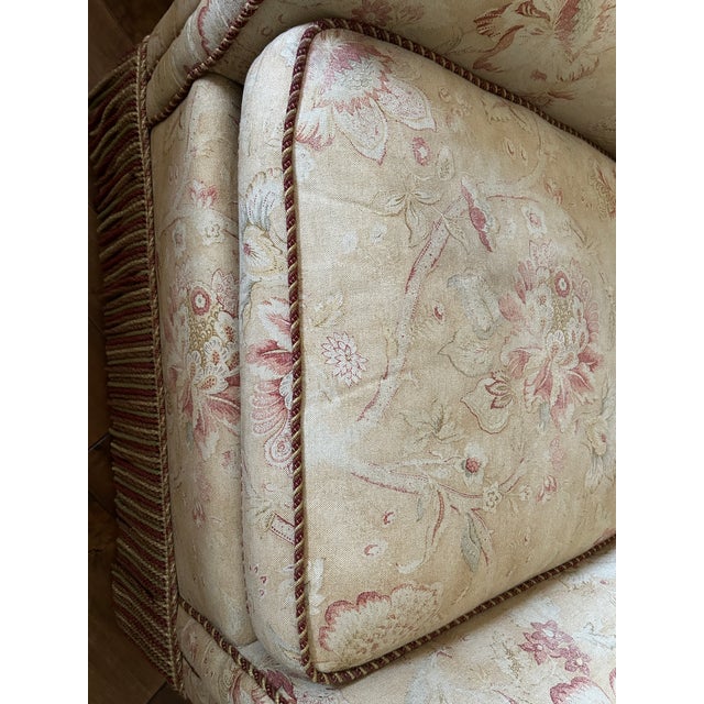 Ralph Lauren Ralph Lauren Fabric Covered Chair and Matching Ottoman For Sale - Image 4 of 11