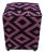 Art Deco Shabby Chic Black & Purple Handmade Kilim Upholstered Ottoman For Sale - Image 3 of 7