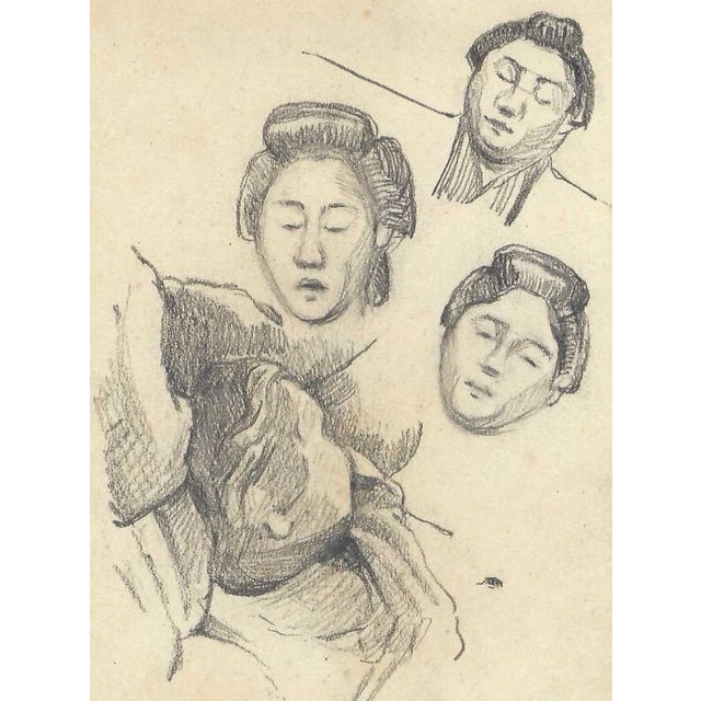 Portrait drawings by a Japanese artist. Some pages are signed by the artist Shirosu and dated, this one is unsigned....