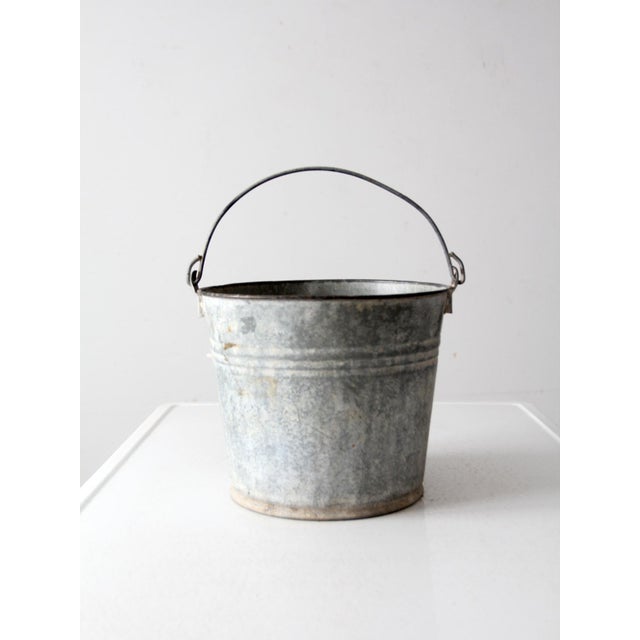Mid 20th Century Vintage Galvanized Tin Bucket For Sale - Image 5 of 11