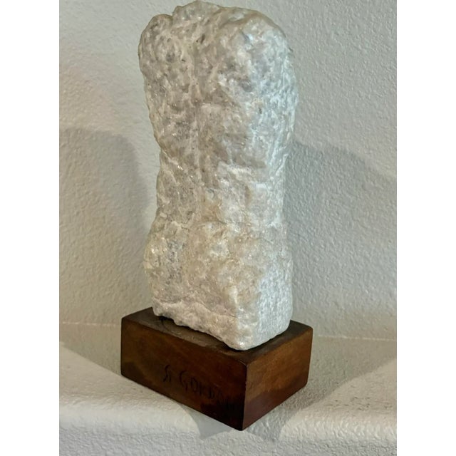 1950s Abstract Sculpture in Chiseled Marble of a Male Torso by Artist ‘Si’ Gordon (11" High), Signed For Sale - Image 5 of 9