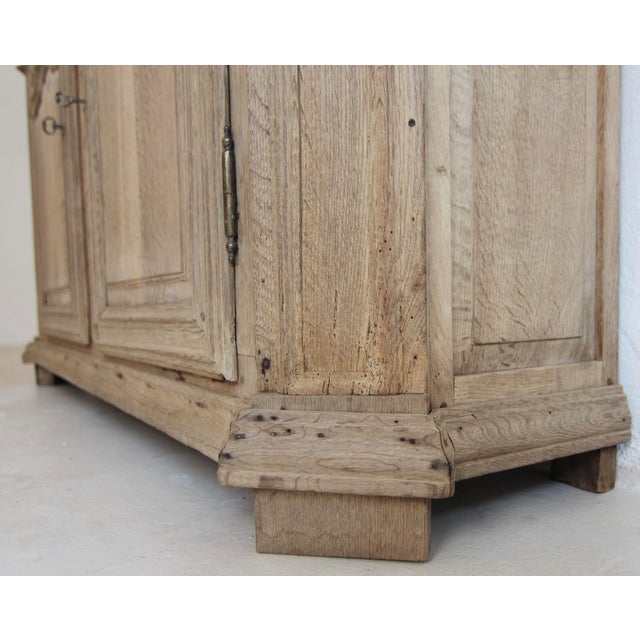 18th Century Provincial Buffet À Deux Corps Cabinet in Bleached Oak For Sale - Image 12 of 18