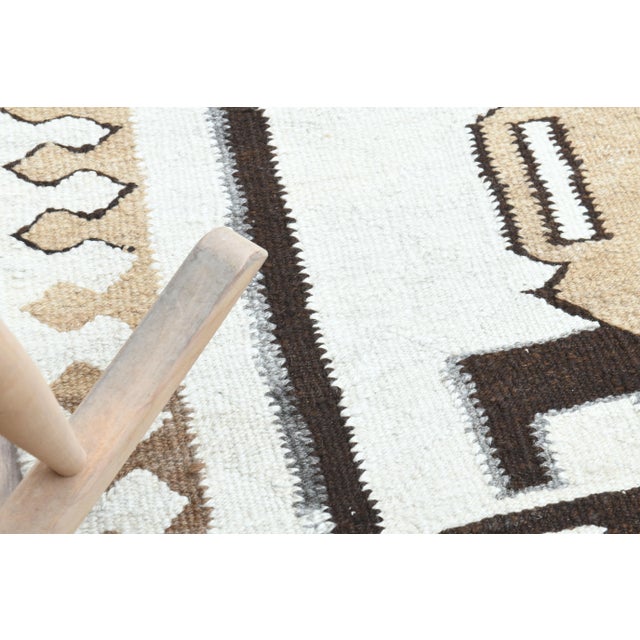 Beige 1970s Turkish Oushak Handmade Wool Cotton Beige Runner Rug For Sale - Image 8 of 11