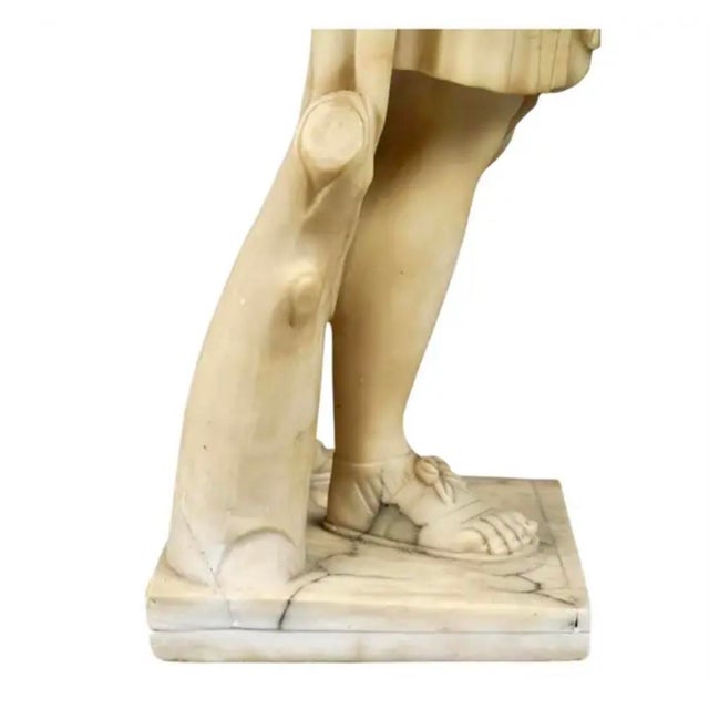 19th Century European Classical Alabaster Figure of Diana For Sale - Image 5 of 12