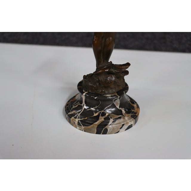 Edward Berge “Violet” Attributed Bronze Sculpture on Marble Base For Sale - Image 9 of 12
