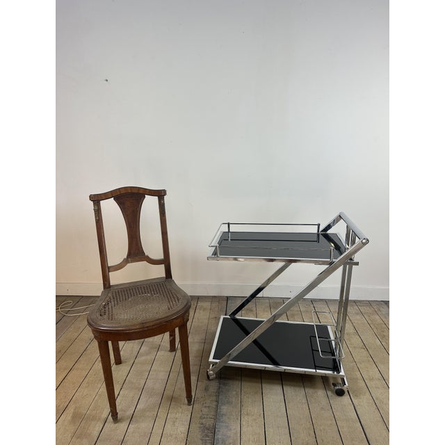 Vintage Z-Line Serving Cart in Chrome and Smoked Glass, 2000s For Sale - Image 11 of 13