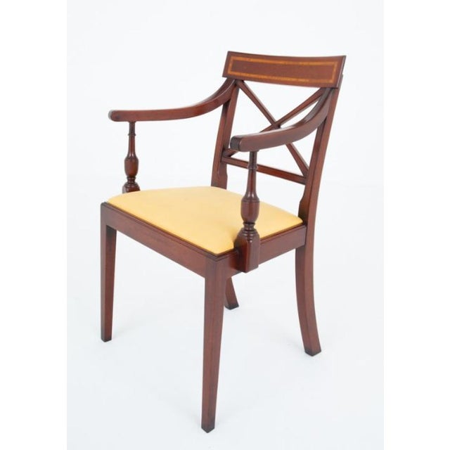 Wood Sheraton Revival Dining Chairs in Mahogany, 1920s For Sale - Image 7 of 8