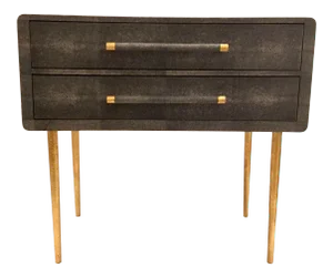 Made Goods Modern Dark Gray Faux Shagreen Gardner Nightstand