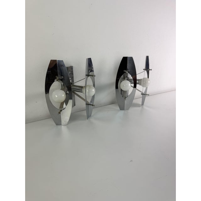 1960s Vintage Space Age Wall Lamps in the style of Oscar Torlasco, 1960s, Set of 2 For Sale - Image 5 of 6