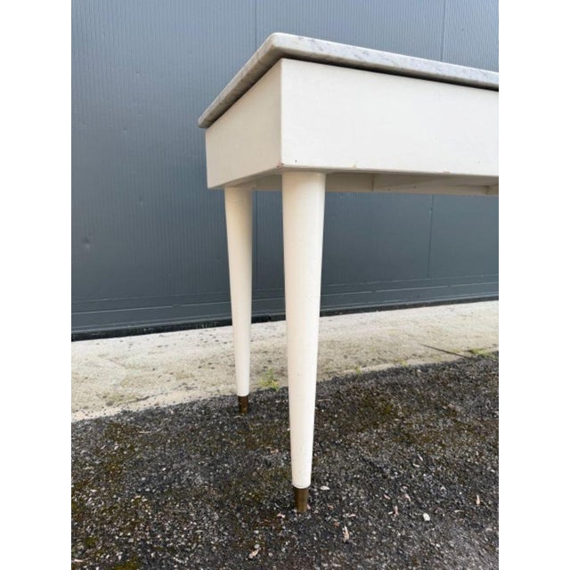 1930s Vintage Italian Dining Table with Grey Marble Top, 1930s For Sale - Image 5 of 8