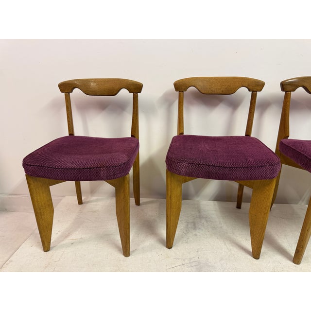 Mid-Century Oak Dining Chairs by Guillerme et Chambron, 1960s, Set of 4 For Sale - Image 14 of 16