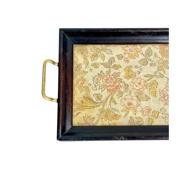 A perfect size for displaying a collection. Antique English wood tray with petite brass handles, glass top and inset...