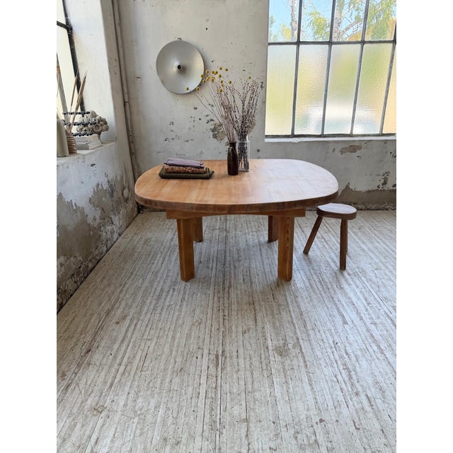 Wood Constructivist Round Pine Table, 1950s For Sale - Image 7 of 18