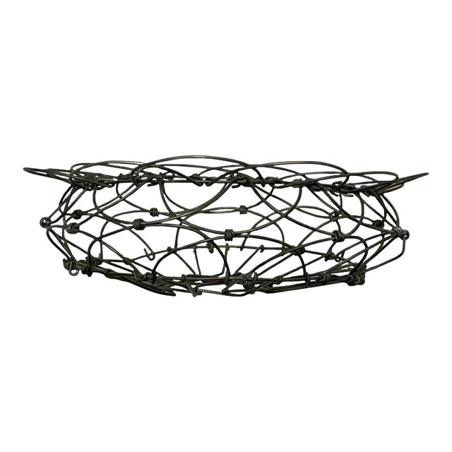 French Country Wire Adjustable Egg Basket For Sale