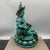Traditional Vintage Tibetan Style Turquoise Green Yellow Jambhala Wealth Deity Statue For Sale - Image 3 of 9