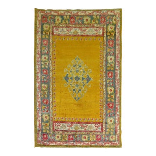 Zabihi Collection Antique Angora Oushak Rug - 4'1" x 6'3" For Sale