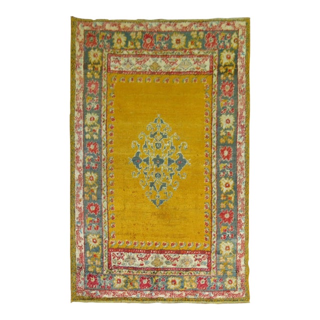 Zabihi Collection Antique Angora Oushak Rug - 4'1" x 6'3" For Sale
