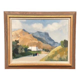 Stig Wernheden, Greek Landscape, 1960s, Oil on Canvas, Framed For Sale