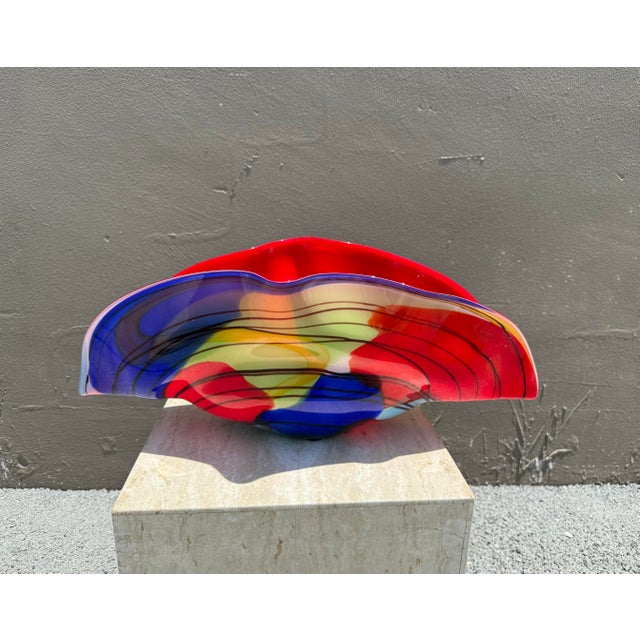 Art Deco Viza Hand Blown Glass Art Bowl - Numbered For Sale - Image 3 of 12