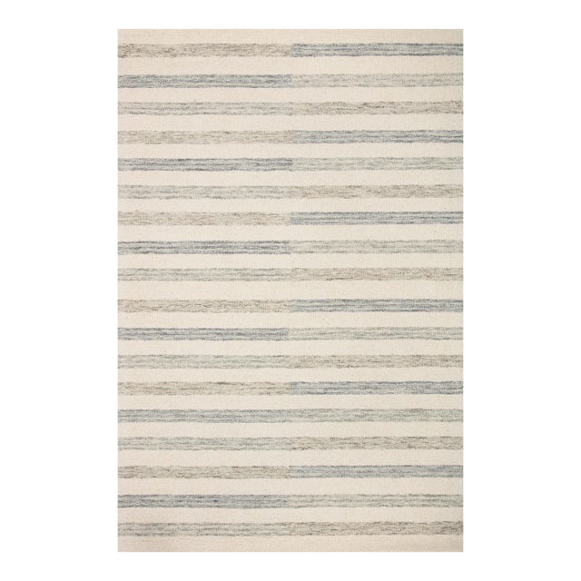 Chris Loves Julia x LoloiChris Ivory / Slate 7'-9" x 7'-9" Square Area Rug For Sale