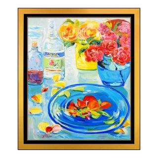 Late 20th Century Roses with Still Life, Malva For Sale