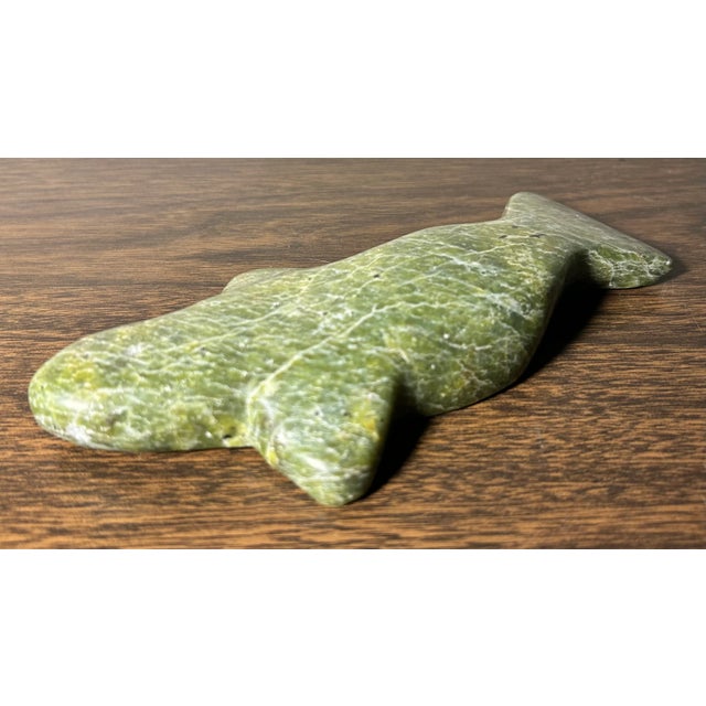 Vintage Canadian Inuit Serpentine Stone Whale Carving (20th Century) For Sale In New Orleans - Image 6 of 10