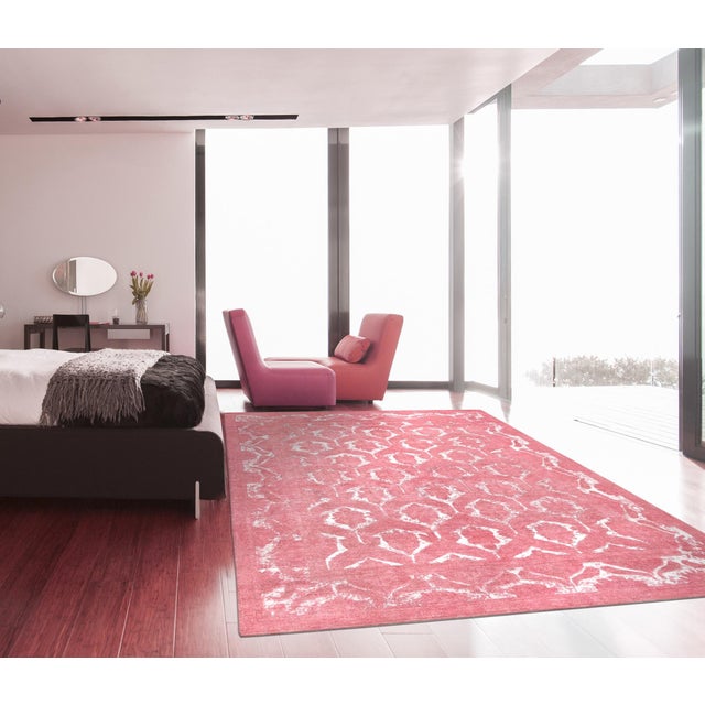 Modern Pasargad Home Lahore Coral Wool Area Rug- 8' 8" X 11'11" For Sale - Image 3 of 3