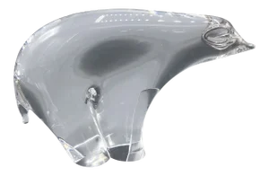 Clear Crystal Sculpture of a Polar Bear