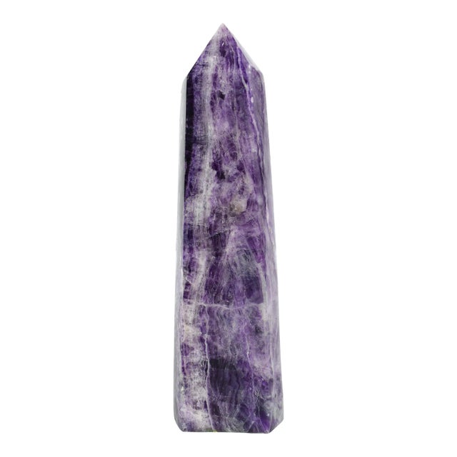 Late 20th Century Contemporary Amethyst Obelisk Crystal Point Tower For Sale